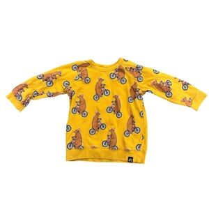 Whistle and Flute Yellow Bear Crewneck Organic Cotton Size 5-6Y